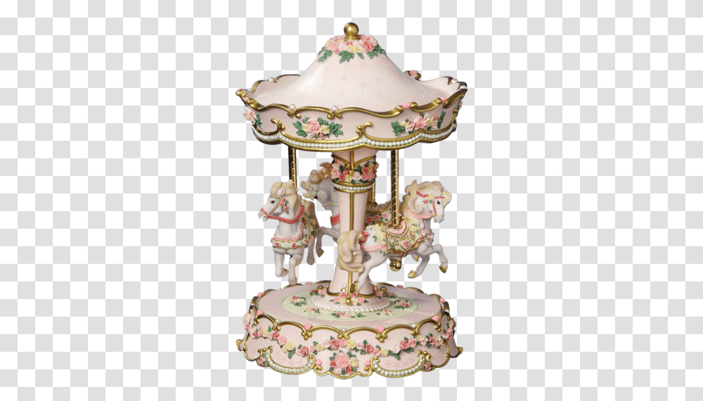 Hearts And Roses 3 Horse CarouselClass Carousel Horse Snow Globe, Amusement Park, Birthday Cake, Dessert, Food Transparent Png