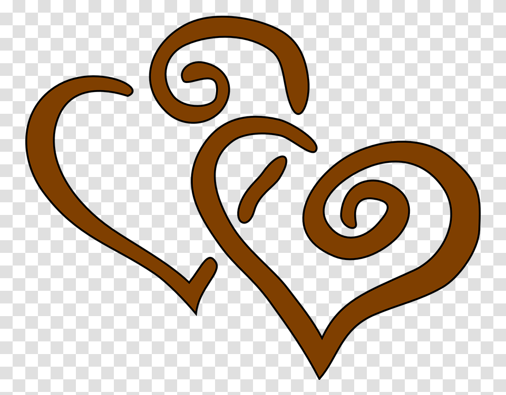 Hearts Brown Together Free Vector Graphic On Pixabay Love Clip Art, Text, Number, Symbol, Alphabet Transparent Png