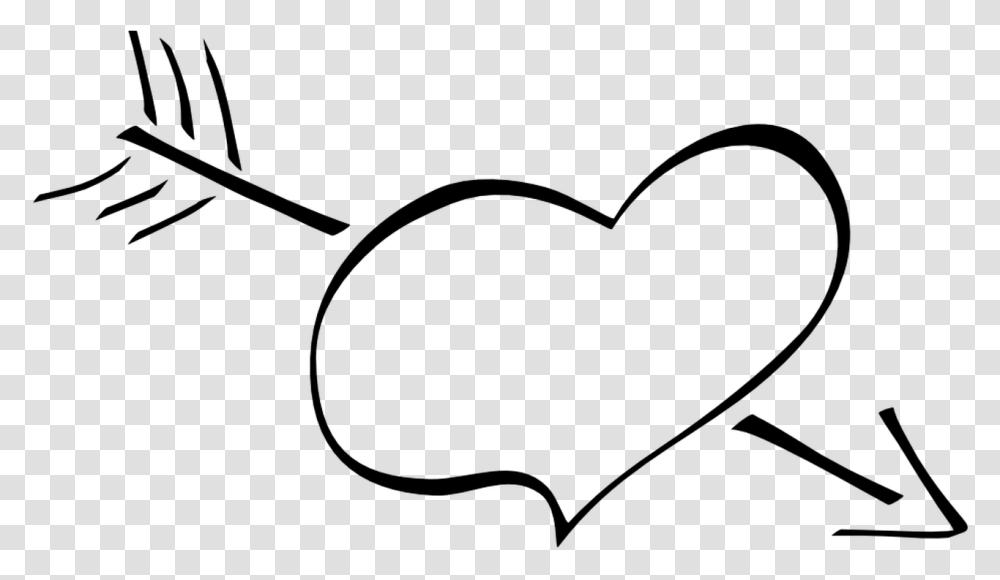 Hearts Clipart Arrow Clip Art Pencil And In Color Hearts Heart Arrow Clipart Black And White, Gray, World Of Warcraft Transparent Png