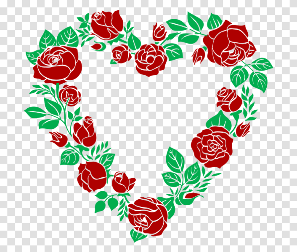 Hearts Clipart Rose Floral Heart Border, Floral Design, Pattern, Plant Transparent Png