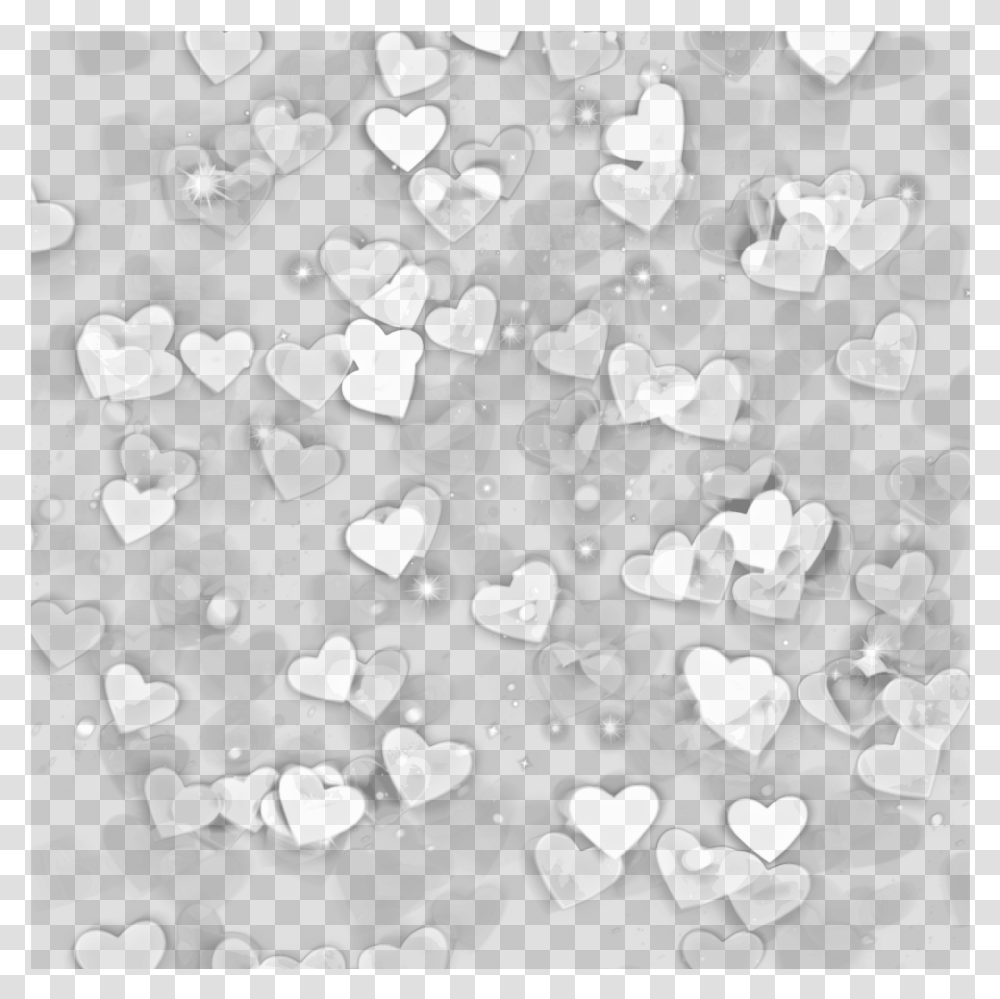 Hearts Confetti Filter Blackandwhite Sticker Heart, Paper, Rug, Petal, Flower Transparent Png