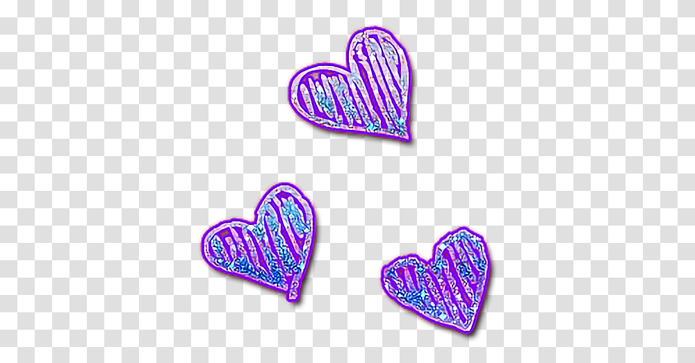 Hearts Corazones Love Mysamor Lavanda Purple Corazones Con Escarcha, Light, Neon, Plectrum, Label Transparent Png