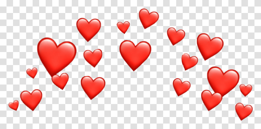 Hearts Crown Heart Red Sticker Filter Snapchat Whatsapp Background Emoji Heart, Cushion, Pill, Medication Transparent Png