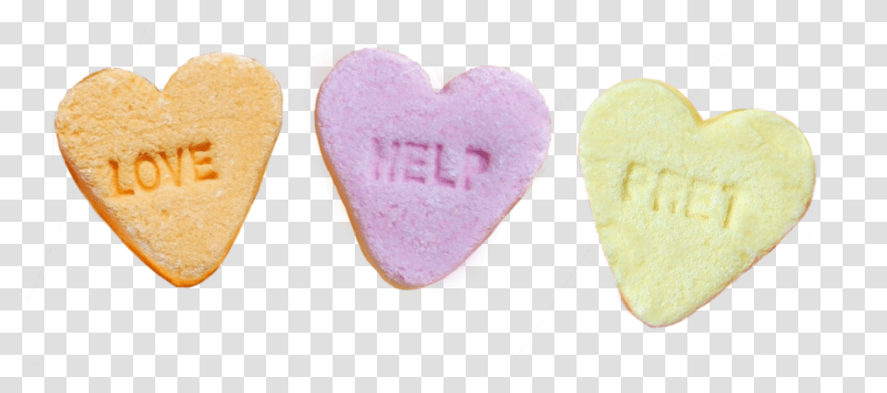 Hearts Cutout Candy Candyhearts Aesthetic Love Help Heart, Sweets, Food, Confectionery, Bread Transparent Png