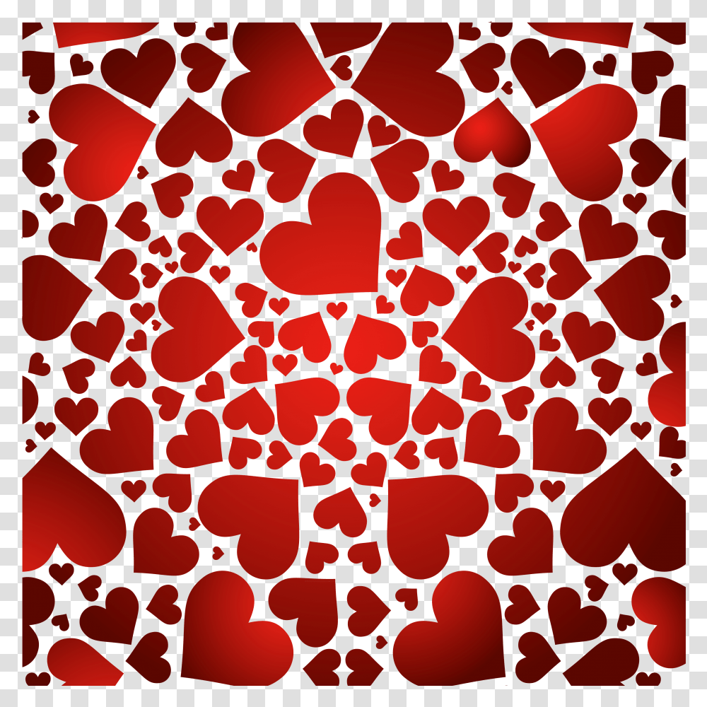 Hearts Decor Clipart Red Background For Valentines, Rug, Pattern, Crowd, Fractal Transparent Png