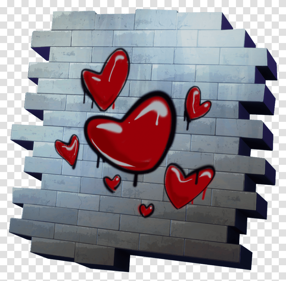Hearts Featured Fortnite Hearts, Wall, Graffiti, Mural Transparent Png