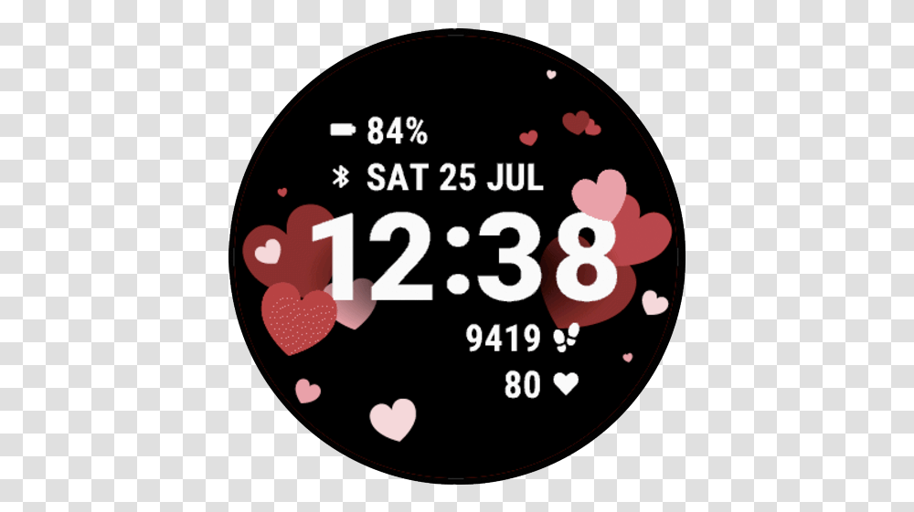 Hearts Garmin Connect Iq Girly, Clock, Alarm Clock, Digital Clock Transparent Png