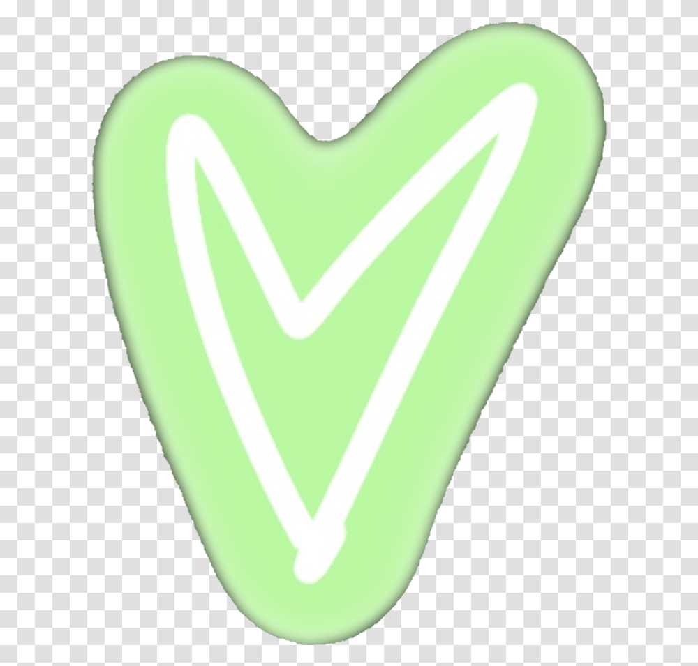 Hearts Heart Aesthetic Neon Green Heart, Sweets, Food, Confectionery, Label Transparent Png