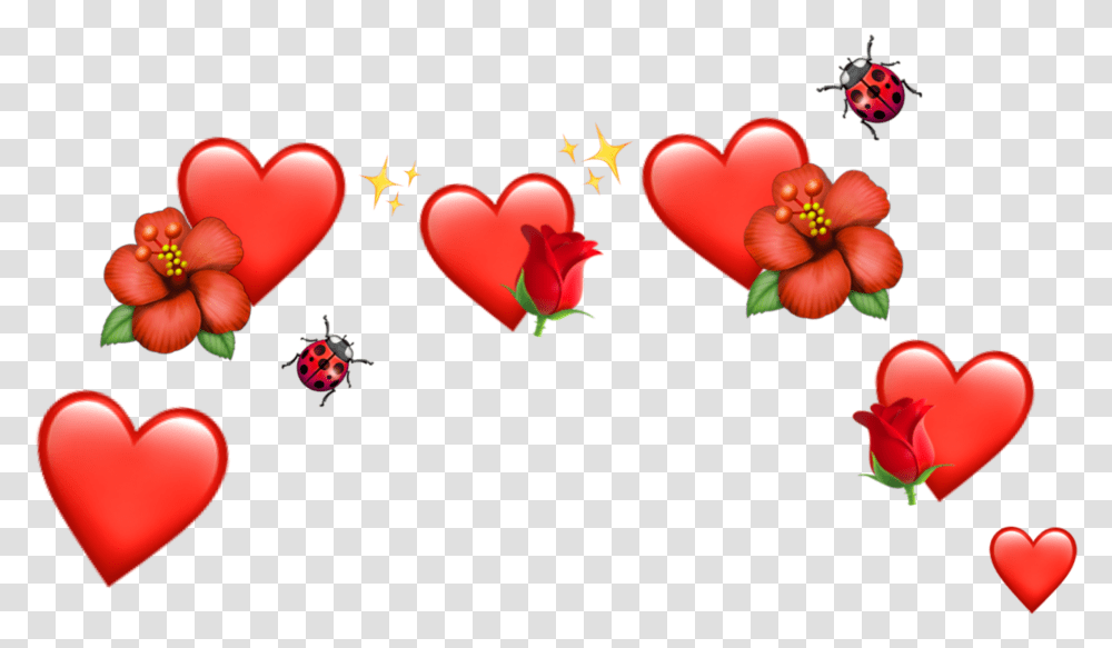 Hearts Heart Crown Crowns Heartcrowns Heartcrown Red Heart Emoji Crown, Pattern Transparent Png