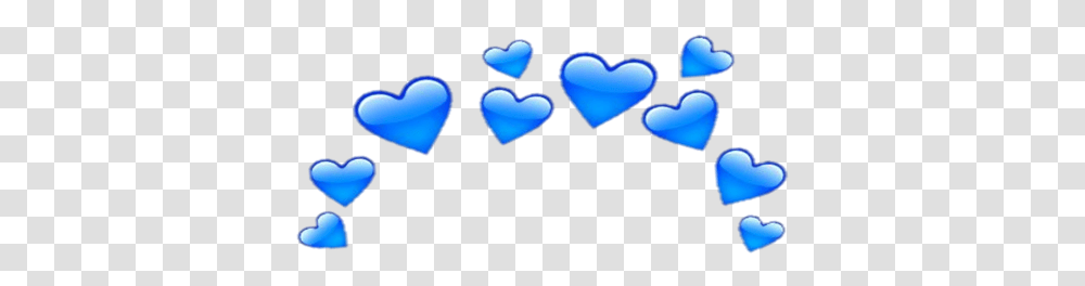 Hearts Heart Crown Neon Blueheart Love Glitter Blue Heart Emoji Crown Transparent Png