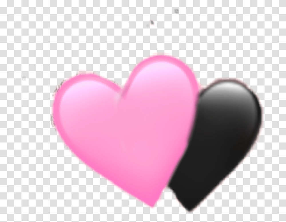 Hearts Heart Emoji Pinkandblack Black Pink Heartemoji Heart, Cushion, Balloon, Pillow Transparent Png