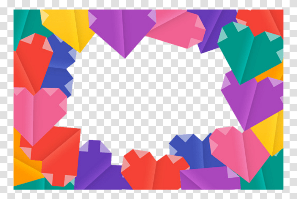 Hearts Heart Frames Frame Borders Border Colorful Graphic Design, Purple, Paper, Collage Transparent Png