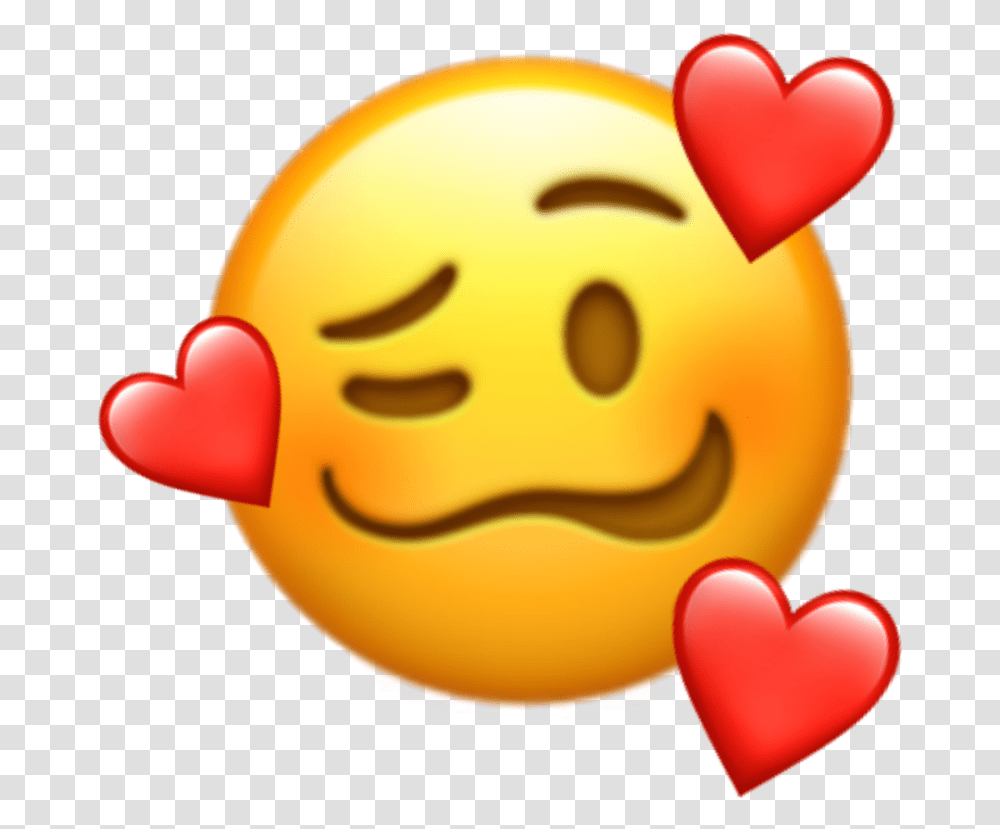 Hearts Heart Heartemoji Emoji Smirk Smirkingemoji Smirking Emoji, Toy, Label, Text, Food Transparent Png