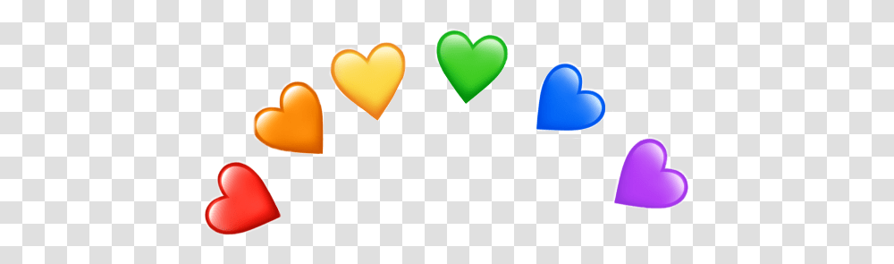 Hearts Heart Love Rainbow Rainbows Rainbowheart Hearts Emoji, Sweets, Food, Confectionery Transparent Png
