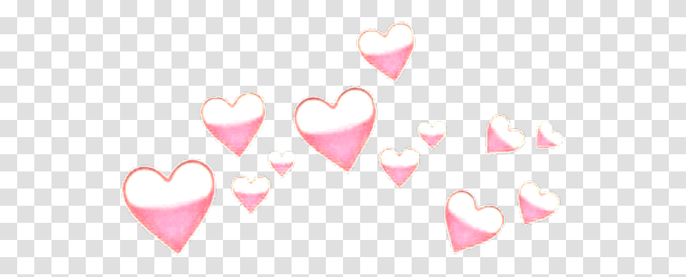 Hearts Heart Pink Light Emoji Crown Pretty Kawaii Hearts Above Head, Cushion, Flower, Plant, Blossom Transparent Png
