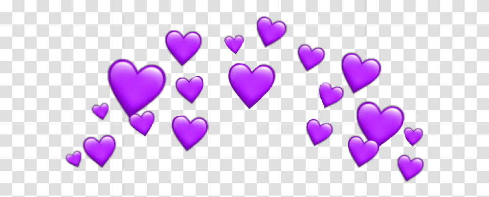 Hearts Heart Purple Snapchat Filter Crown Heartcrown Blue Heart Emojis, Light Transparent Png