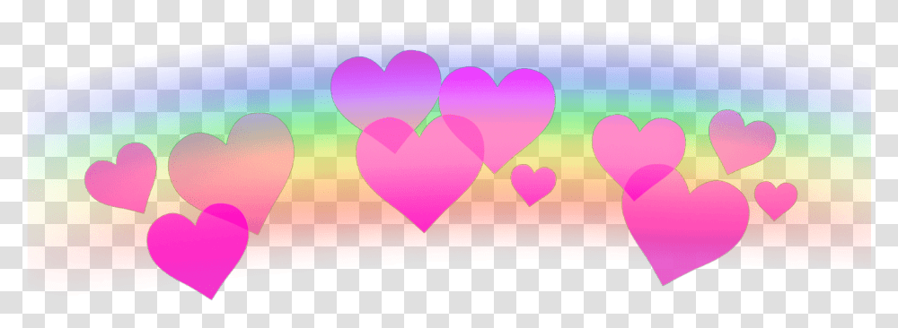 Hearts Heart Rainbow Coeurs Corazones Ftestickers Stick Heart Crown Black, Cushion, Pillow, Interior Design Transparent Png