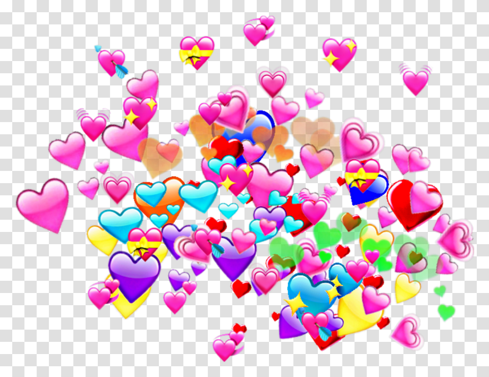 Hearts Heart Tumblr Heart Emoji Meme, Paper, Confetti, Pattern Transparent Png
