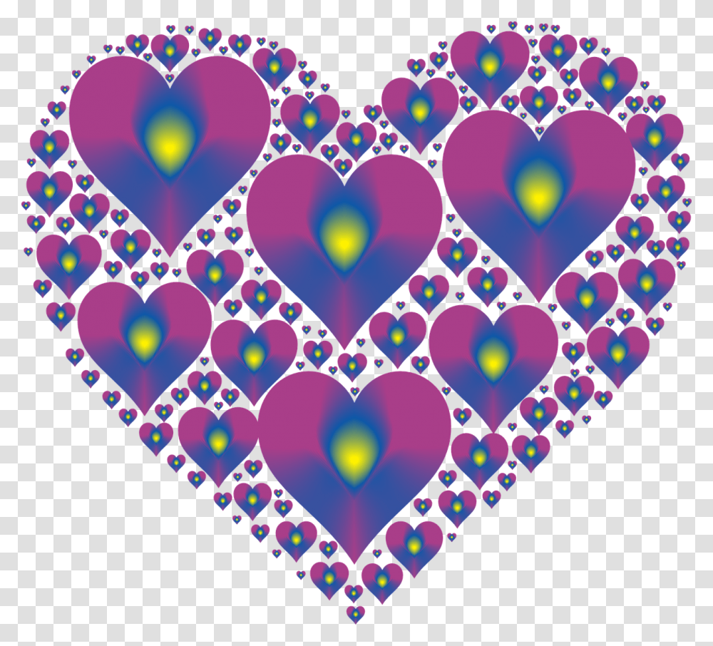 Hearts In Heart Magenta, Pattern, Fractal, Ornament, Purple Transparent Png