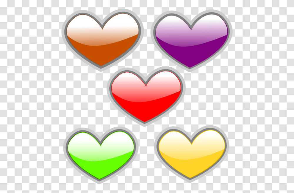 Hearts Multi Colored Glossy Clip Art For Web, Label, Interior Design, Indoors Transparent Png
