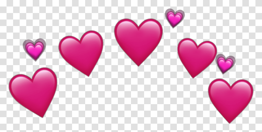 Hearts Pink Heart Emoji Crown Heart, Cushion, Pillow, Suit, Overcoat Transparent Png