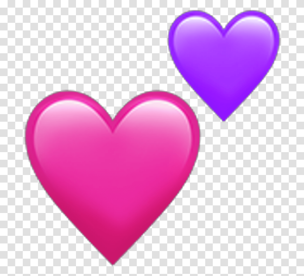 Hearts Pink Purple Heart Pinkheart Pink And Purple Heart Emoji, Balloon, Female, Cushion, Girl Transparent Png