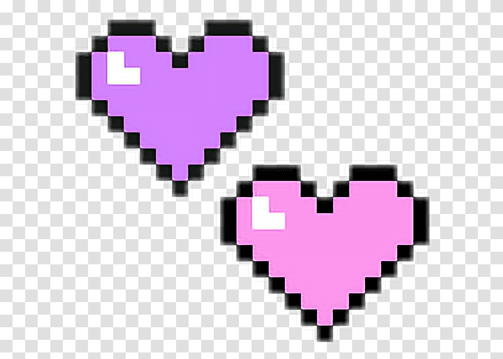 Hearts Pixel Pixelated Pastel Pink Purple Pixel Heart, Label, Text, Triangle, Sticker Transparent Png