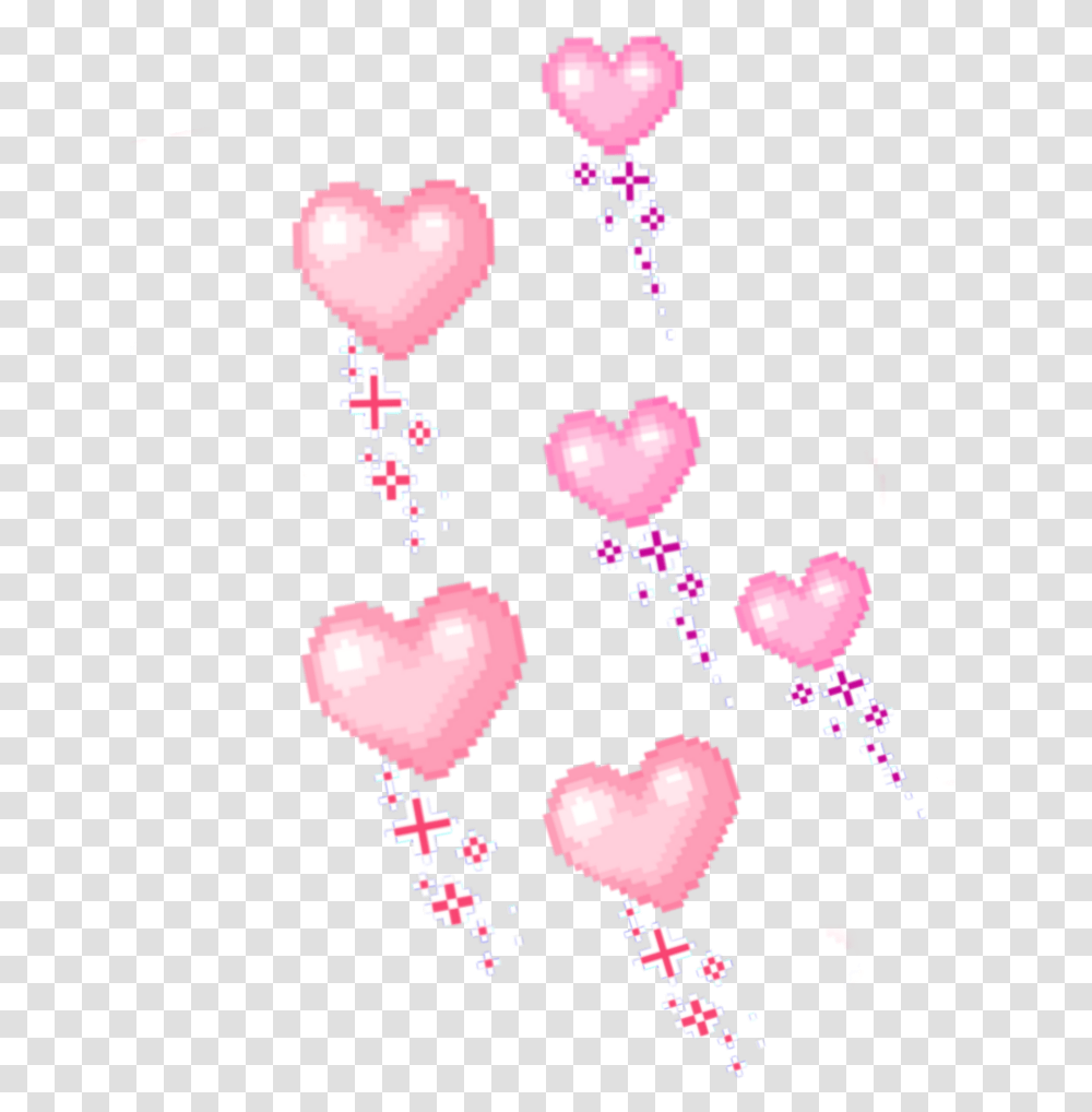 Hearts Pixels Kawaii Heart Pinkaesthetic Fixedit Kawaii Heart Pixel Art, Petal, Flower, Plant Transparent Png