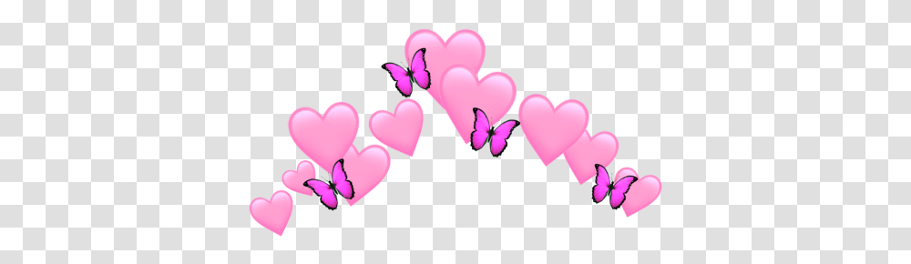 Hearts Sticker By Follow Me Heart Crown For Picsart, Flower, Plant, Blossom, Purple Transparent Png