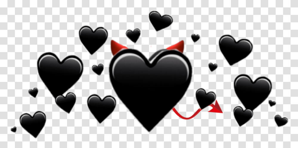Hearts Sticker Devil Black Blackheart Herz Herzen Black Heart Crown, Cushion Transparent Png