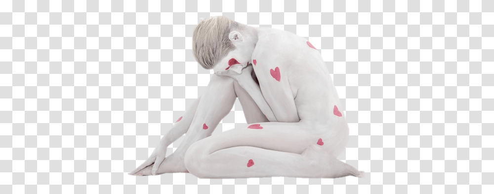 Hearts Tatoos Sitting, Figurine, Sculpture Transparent Png