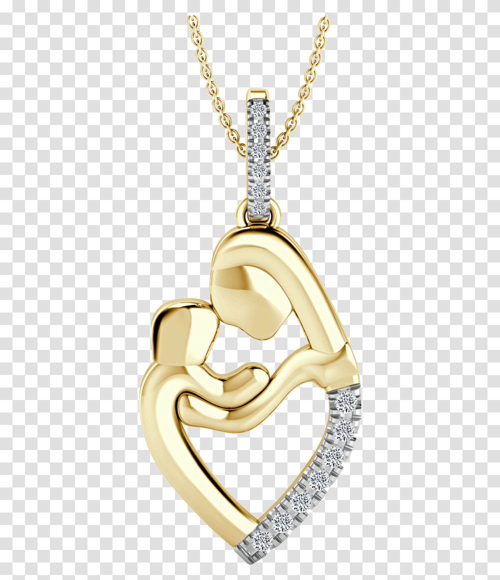 Hearts Together Mother's Day Diamond Pendant Locket, Hip, Gold Transparent Png