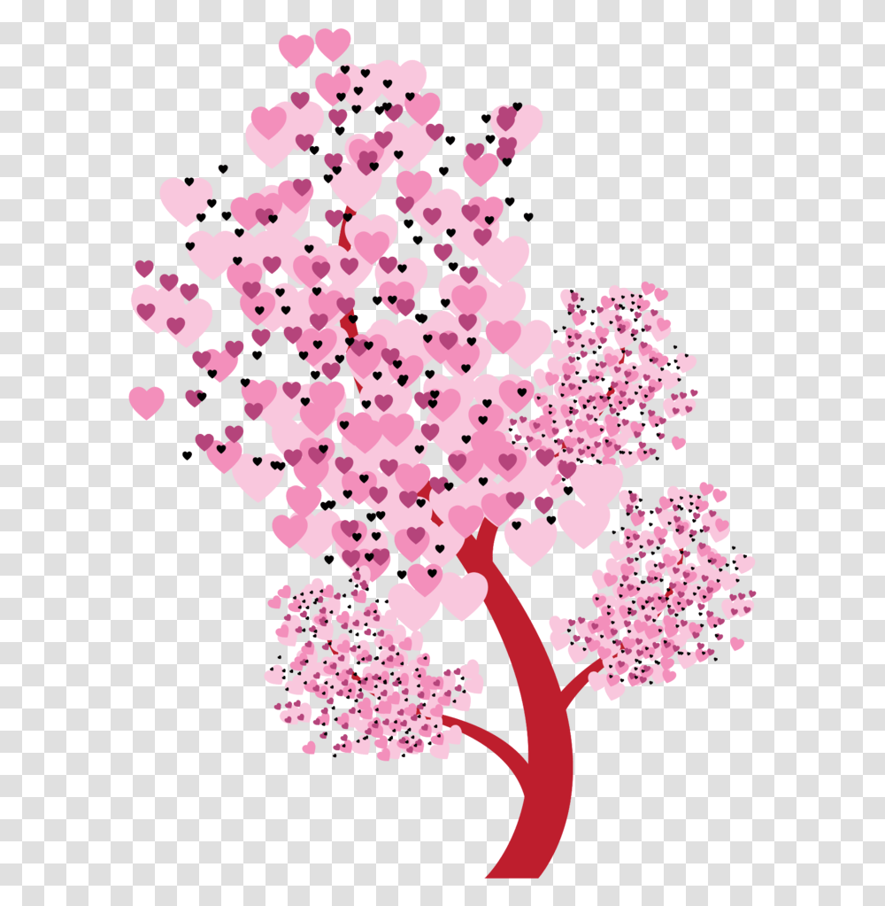 Hearts With Background Heart, Flower, Plant, Blossom, Cherry Blossom Transparent Png