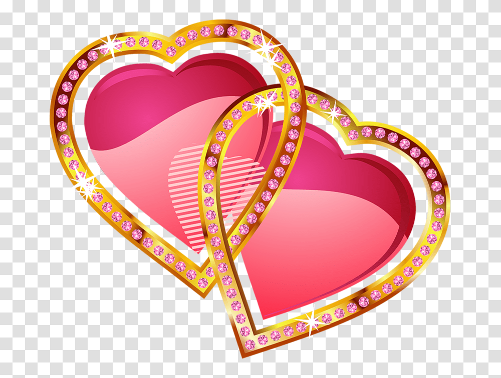 Hearts With Gold And Diamonds, Label, Amusement Park, Crib Transparent Png