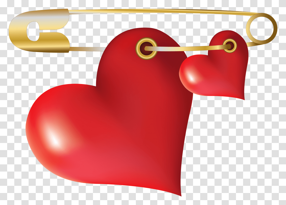 Hearts With Safety Pin Clipart Safety Pin Clip, Plant, Cushion, Bird, Animal Transparent Png