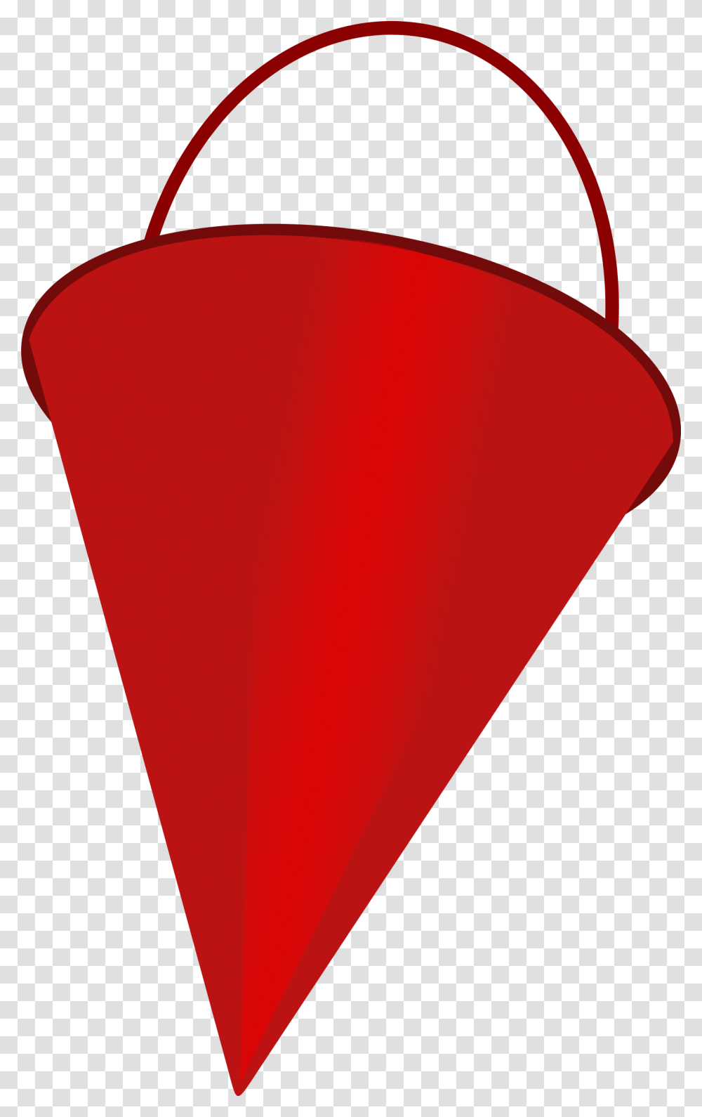 Hearttrianglered Bucket, Cone, Plant, Plectrum, Light Transparent Png