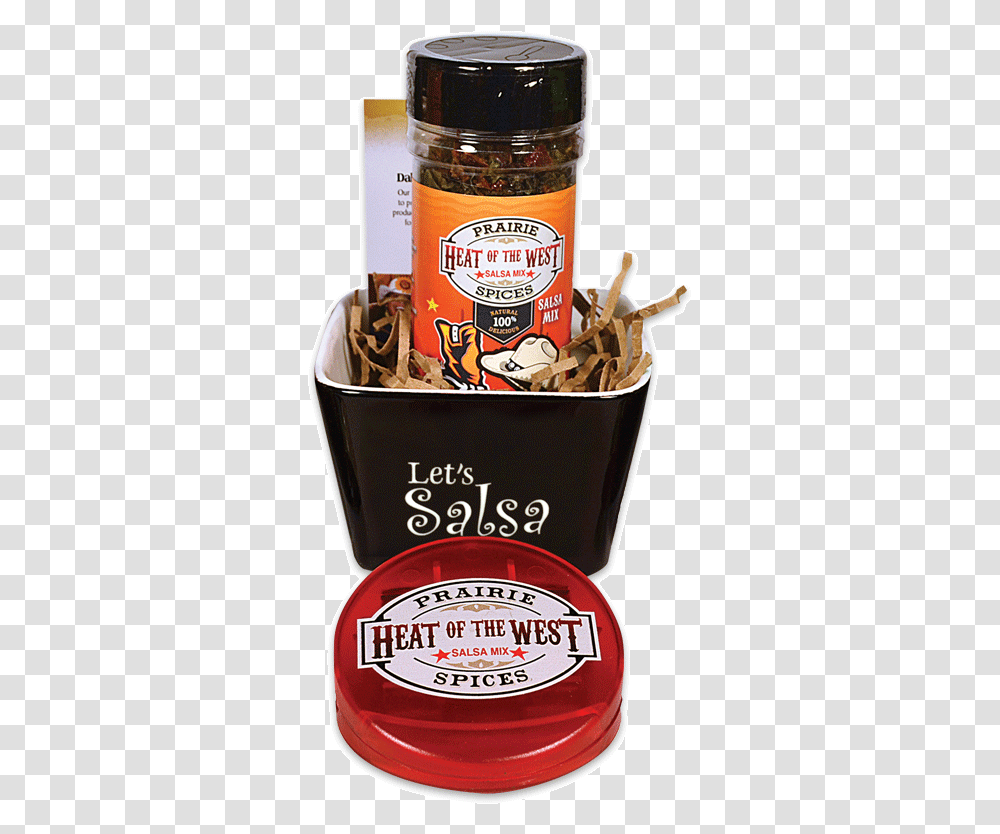 Heat Of The West Salsa Set In A Bowl With A Magnetic Gift Basket, Food, Fries, Ketchup, Beer Transparent Png