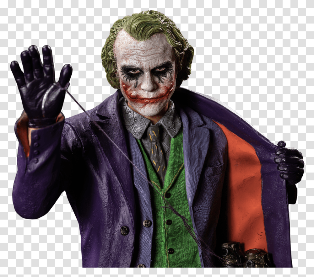Heath Ledger Dark Knight Joker Statue, Apparel, Person, Human Transparent Png