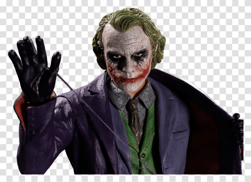 Heath Ledger Dark Knight Joker Statue, Person, Performer, Head Transparent Png