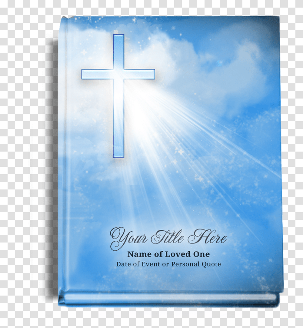 Heaven Perfect Bind Memorial Funeral Guest Book Christian Cross, Flare, Light, Advertisement Transparent Png