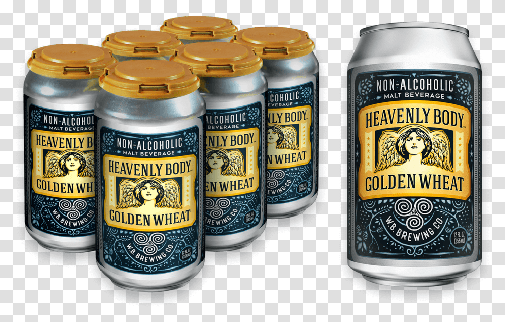 Heavenly Body Na Golden Wheat Wellbeing Brewing Co Heavenly Body Golden Wheat Beer, Beverage, Drink, Tin, Soda Transparent Png