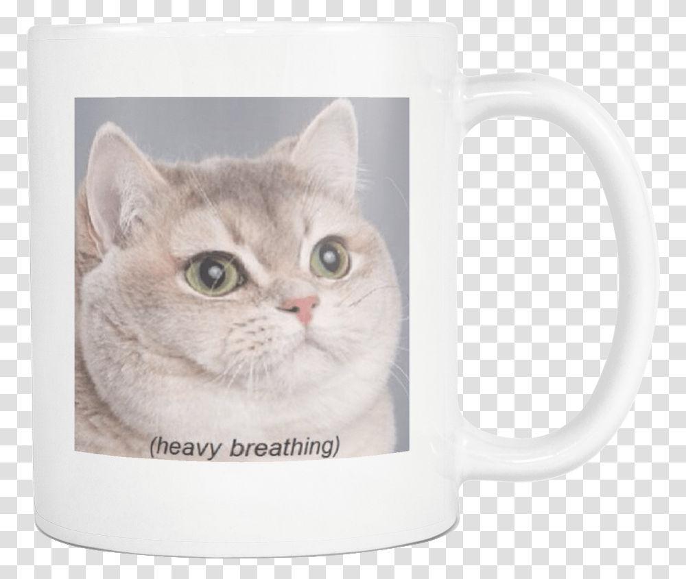 Heavy Breathing Cat Meme, Coffee Cup, Pet, Mammal, Animal Transparent Png