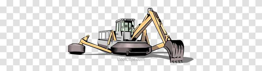 Heavy Equipment Royalty Free Vector Clip Art Illustration, Bulldozer, Tractor, Vehicle, Transportation Transparent Png