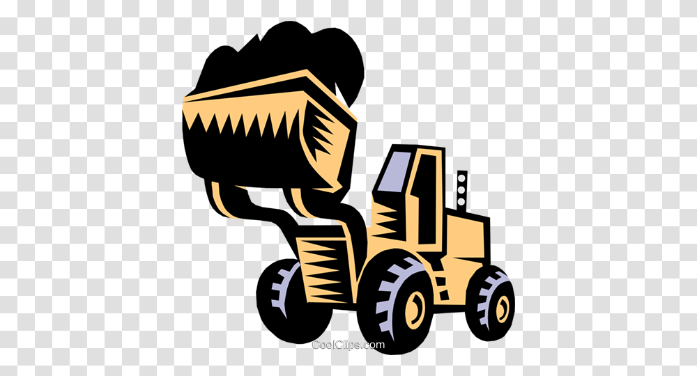 Heavy Equipmentfront End Loader Royalty Free Vector Clip Art, Tractor, Vehicle, Transportation, Bulldozer Transparent Png