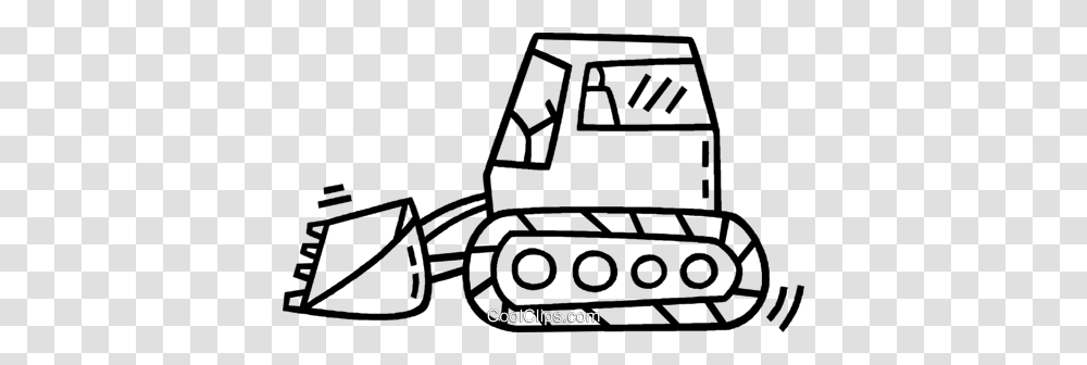 Heavy Machinery Royalty Free Vector Clip Art Illustration, Vehicle, Transportation, Tractor, Bulldozer Transparent Png