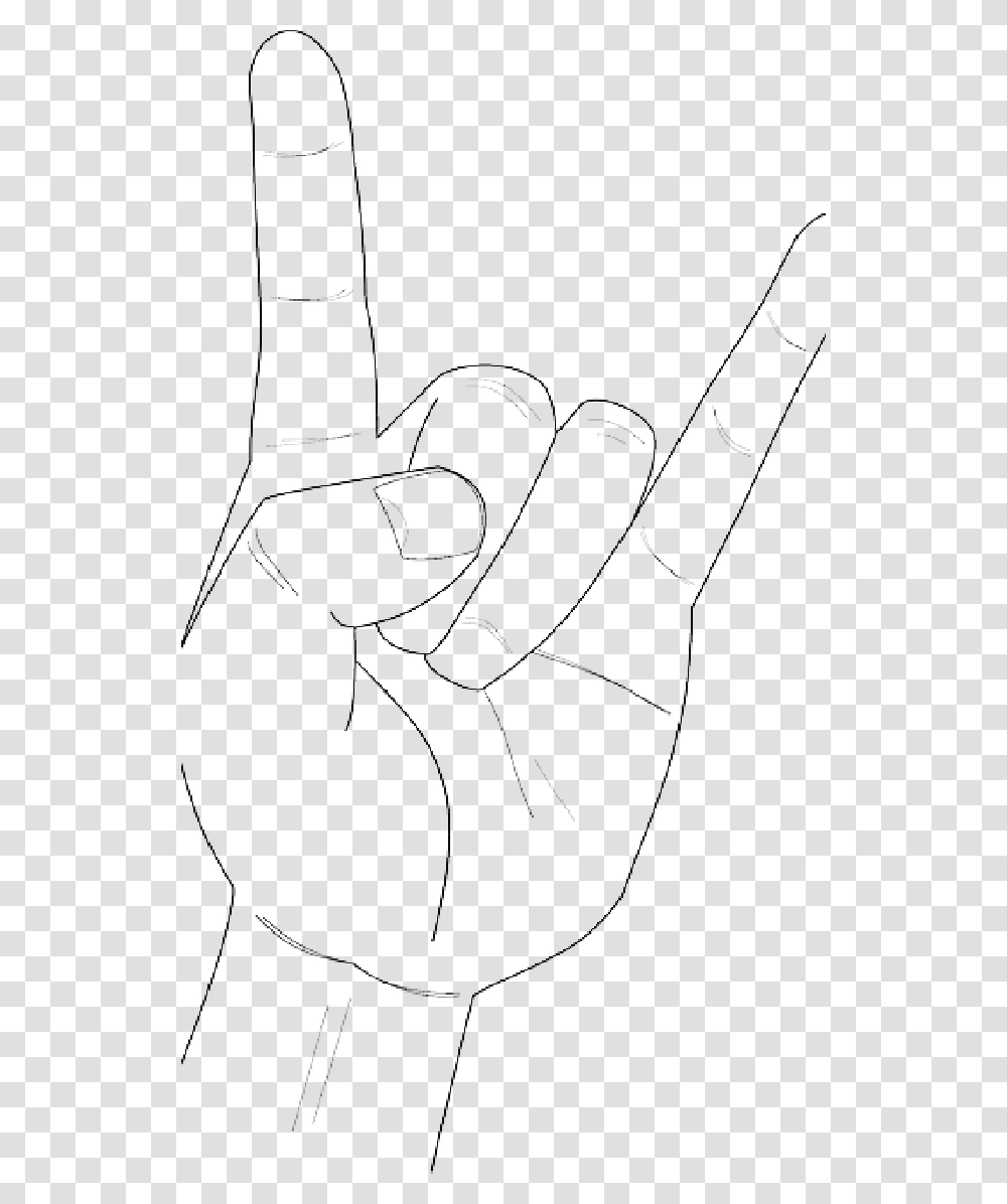 Heavy Metal Horns Music Rock Gesture Hand Public Domain Line Art, Drawing, Arm, Finger Transparent Png