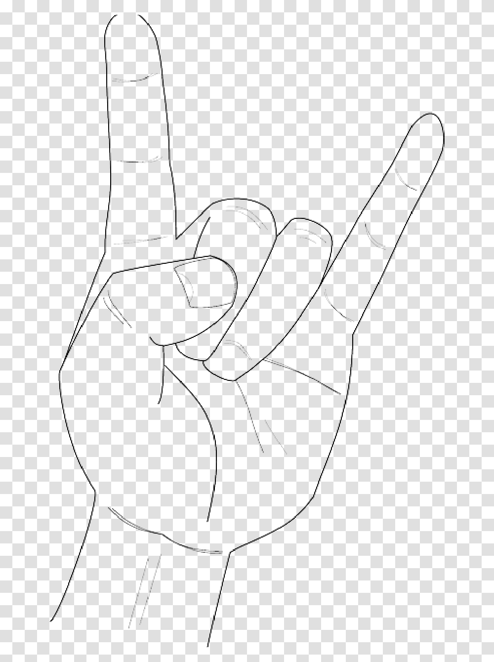 Heavy Metal Horns Music Rock Gesture Hand Public Domain Line Art, Finger, Drawing, Holding Hands, Fist Transparent Png