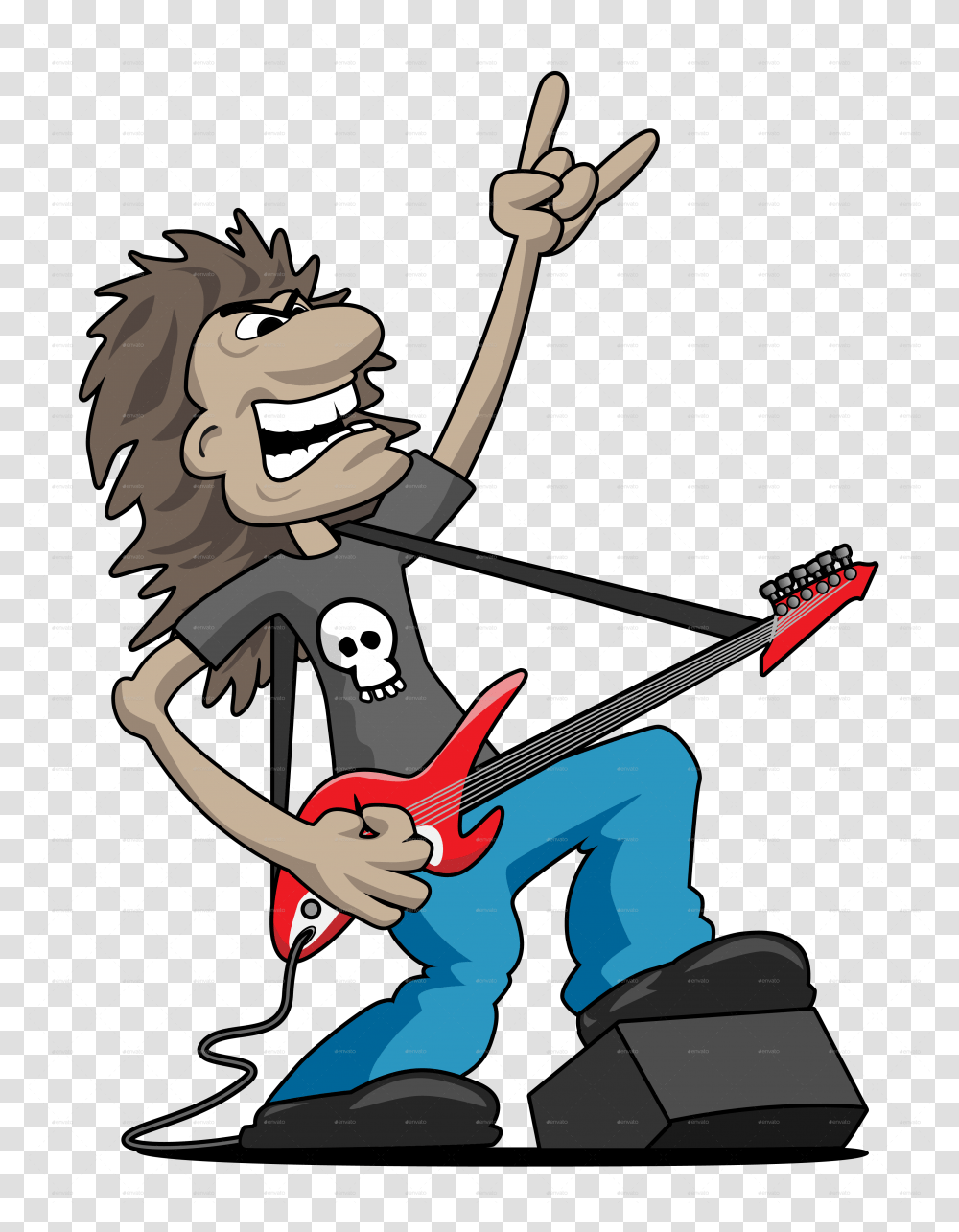 Heavy Metal Rock Guitarist Cartoon Guitar Rock Star Cartoon, Leisure Activities, Poster, Advertisement, Ninja Transparent Png