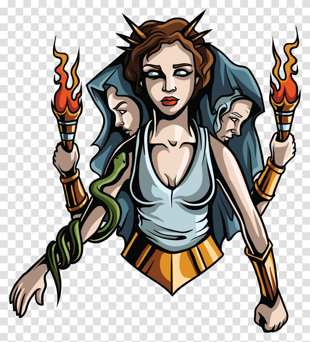 Hecate Greek Gods And Goddesses Stickers, Person, Human, Comics, Book Transparent Png