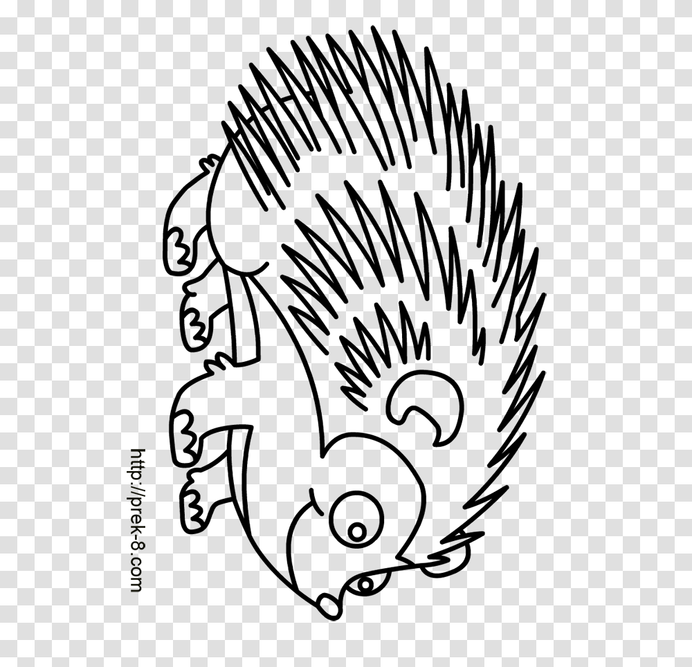 Hedgehog Clipart Black And White, Rug, Face, Silhouette Transparent Png